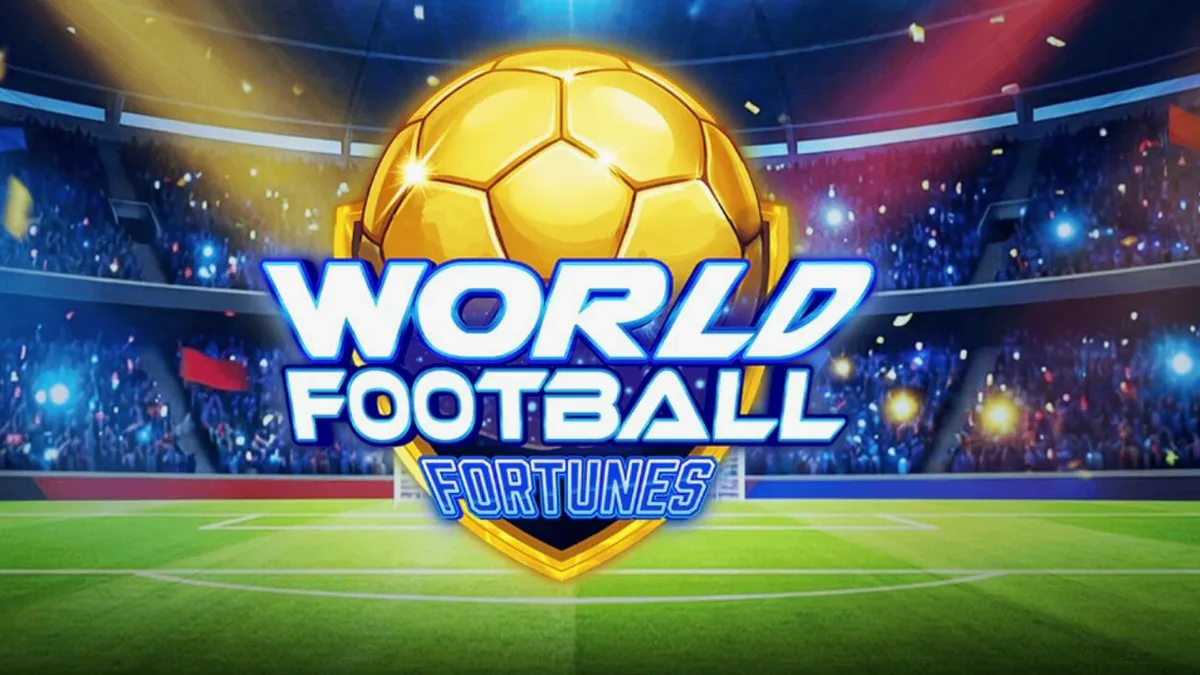 Tampilan visual slot World Football Fortunes dengan latar belakang stadion